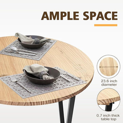 40'' Outdoor Bar Height Patio Table, Wooden Folding Cocktails Tables One-Piece Installation Indoor Outside Banquet Table for Parties, Bistro, Pub, Commercial