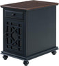 Martin Svensson Home Elegant Chairside End Table, 24 in x 16 in x 25 in, Blue with WalnutTop