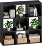 Sweetcrispy 9 Cube Storage Organizer - Open Cube Bookshelf with 5 Removable Back Panels, Display Storage Bookcase for Living Room, Bedroom, Entrance Hall, Home Office，36" L×11.6" W×36" H, Black