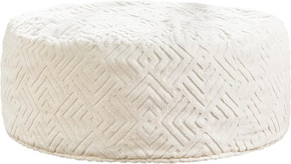 Hobestluk Bean Bag Chairs Adults Beanbag Chair with Filler Large Bean Bags with Fluffy Embossed Cover, Giant Bean Bag Chairs for Adults (White, 5FT - 50” x 50” x 24”)