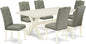 East West Furniture X027EL207-7 7 Piece Kitchen Table Set Consist of a Rectangle Dining Table with X-Legs and 6 Gray Linen Fabric Parsons Dining Chairs, 40x72 Inch, Multi-Color