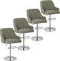 VECELO Bar Stools Set of 4, Adjustable Bar Stools with Back, Bar Height Stools for Kitchen Counter