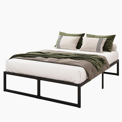 12 Inch King Size Bed Frame Sturdy Mattress Foundation, Heavy Duty Metal Platform with Steel Slats Support No Box Spring Needed, Noise Free, Easy Assembly, Black