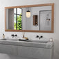Amorho Bathroom Mirror, 60 X30 Inch Wall Mirror, Walnut Wood Grain Metal Framed, Anti-Rust, Hang Horizontally/Vertically, Suitable for Bedroom, Farmhouse, Bathroom, Decorative
