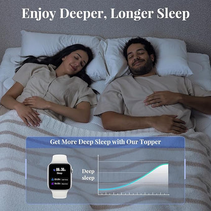 OhGeni Cooling 4 inch Dual Layer Twin XL Mattress Topper for College Dorm Room Essentials, 2 inch Gel Memory Foam, 2 inch Down Alternative Pillow Top Pad, Mattresses Cover for Bed, 6”-19” Deep Pocket