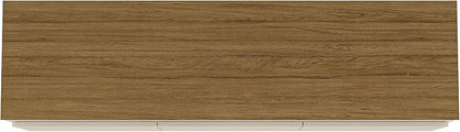 Manhattan Comfort Yonkers 63 Inch Mid Century Modern TV Stand with Storage, 3 Flip Down Door, Hole for Wire Management, Fits Up to 60" Television, Durable & Versatile Console Table, Off White/Cinnamon