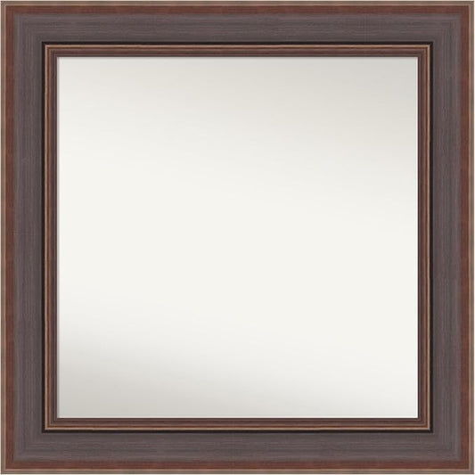 Amanti Art Brown Bathroom Mirror for Over Sink, 34x34 Moab Brown Bronze Square Vanity Mirror, Large Modern Contemporary Frame, Hangs Horizonally and Vertically, Bathroom Wall Decor, Non-Beveled Edge