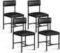 DWVO Dining Room Chairs Set of 4 Black Modern Upholstered Dining Chairs Faux Leather Restaurant Chairs with Metal Legs for Living Room Kitchen 4 Pack, Black