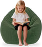 LPMOERA Bean Bag Chairs for Kids/Teen with Memory Foam Filling Bean Bag Sofa with Soft Corduroy Fabric BeanBag Chair for Living Room Bedroom College Dorm Reading Chair Green
