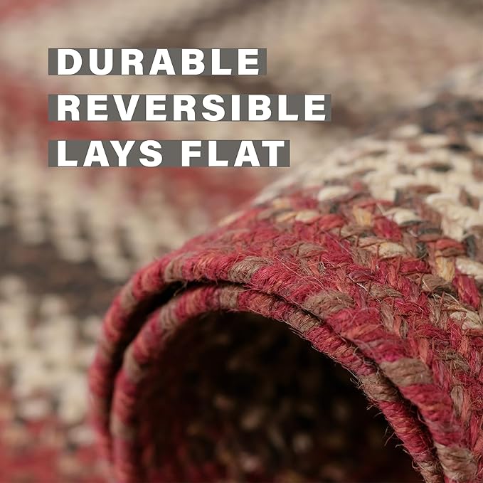 Homespice Chester Braided Rugs Country Style 27x45 The Ideal Red Kitchen Rug