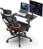 Newtral Ergonomic Office Chair - Home Office Desk Chair, Big and Tall Office Chair with Auto-Following Lumbar Support, Adjustable Seat Depth and Height (No Foot Rest + Laptop Table, Black)