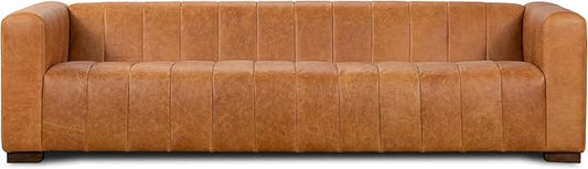 POLY & BARK Canale 99" Sofa in Cognac Tan