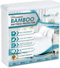 PlushDeluxe Premium Bamboo Mattress Protector – Full Size, Waterproof, & Ultra Soft Breathable Noiseless Washable Bed Mattress Cover for Comfort & Protection - White