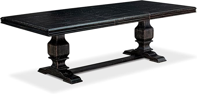 NKFL9-SBB-21-9-Piece Kitchen Table Set Consists of a Wooden Table and 8 Mineral Blue Linen Fabric Parson Chairs with Padded Chair Back - Sand Blasting Black Finish.