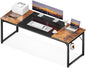 Coleshome 71 Inch Computer Desk, Modern Simple Style Desk for Home Office, Study Student Writing Desk, Vintage and Black