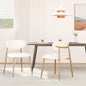 Dining Chairs Set of 2, Ergonomic Fabric Upholstered Seating with Wood Look Metal Legs and Anti Slip Pads, for Home and Restaurant Use, Beige