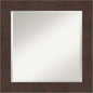 Amanti Art Brown Wall Mirror 25x25 Wildwood Brown Square Bathroom Mirror for Wall Decor Living Room, Medium Rustic Farmhouse Frame, Hangs Horizonally and Vertically, Bathroom Decor, Beveled Edge