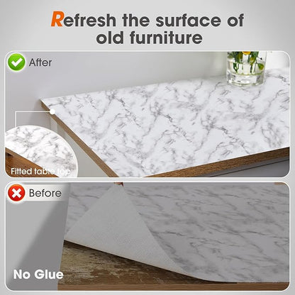 Beautysaid Shelf and Drawer Liner for Kitchen Cabinet, Non Adhesive Non Slip Shelf Paper Waterproof Washable Thickened for Dresser Pantry Shelve Bathroom Protector Liner(Marble,18 in x 10 FT)