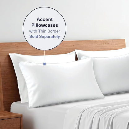 Kickoff Viscose Bamboo Sheets Twin Size 3-pc 100% Organic Bamboo Viscose Bed Cooling Sheets Twin Size Set Cool Bedding for hot Sleepers Sheet, Flat, Fitted, Pillowcase (Snow White, T)