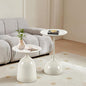 Kelligo Side Table Set of 2, Round Side Table with Screw Connections, Small End Tables for Narrow Areas, Small Tables for Living Rooms, Bedrooms, Cafeterias and Outdoors, White