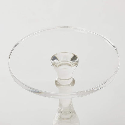 LIKENOW Acrylic End Table,Acrylic Side Table,Modern Nightstand with Clear Small Round Top and Solid Post for Living Room,Bedroom and Lobby 18.9x18.9x23.6High inches