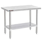 DuraSteel 24x48 Stainless Steel Work Table - NSF Commercial Prep Metal Table - Outdoor Pizza Oven Stand w/Under Shelf - Kitchen Island Laundry Utility Garage Microwave Stand Large Rolling Storage Cart