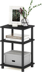 Furinno Just 3-Tier Turn-N-Tube End Table / Side Table / Night Stand / Bedside Table with Plastic Poles, 1-Pack, Americano/Black