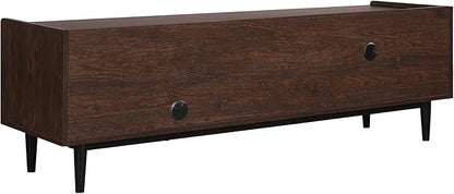 Manhattan Comfort Duane Modern Ribbed 55 Inch TV Stand with 1 Drawer, 2 Shelves, Sliding Door, and Wire Management, Mid-Century Style Entertainment Center and Media Console for Living Room, Navy Blue