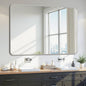 Bathroom Mirror 55" x 36", Large Rectangle Wall Mirror, Silver Metal Frame Wall Mounted Mirrors for Bathroom, Vanity, Bedroom, Entryway Decor(Horizontal/Vertical)