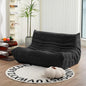 N&V Fireside Loveseat, Mid Century Armless Twin Size Floor Sofa, Soft Premium Corduroy Floor Lounge Chair, Foam Sofa Accent Chair for Living Room Bedroom and Office, Black