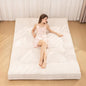 Japanese Floor Mattress, 4" Thicken Futon Mattress Twin Size Sleeping Pad, Corduroy Foldable Floor Pad, Roll Up Tatami Mat for Adults Guest Room Bedroom, Beige