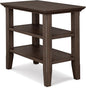 SIMPLIHOME Acadian 14-inch Wide Solid Wood Narrow End Table in Farmhouse Brown, Transitional-Style Side Table for Living Room, Bedroom, or Family Room with 2 Open Shelves