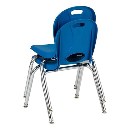 Learniture LNT-114-CSW-BB Learniture Structure Series School Chairs for Classroom, 14" Seat Height, Brilliant Blue, Pack of 4