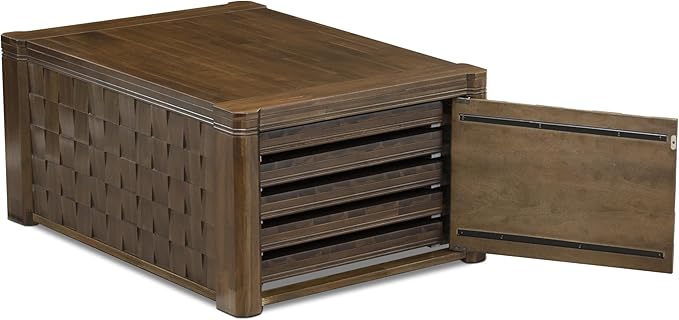 X12DA-0C8-12 14-Pc Mid Century Dining Set includes an Extendable Rectangle Kitchen Table, 1 Coffee Table and 12 Polyester Fabric Dining Chairs, 39x120 Inch, Antique Walnut