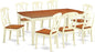 East West Furniture DOKE9-WHI-W 9 Piece Dining Room Furniture Set Includes a Rectangle Wooden Table with Butterfly Leaf and 8 Kitchen Dining Chairs, 42x78 Inch, Buttermilk & Cherry