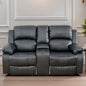 Loveseat Recliner Sofa, Reclining Loveseat Leather Couch with Storage Console, Modern Comfy Home Theater Seating Power Recliner Chair with Cup Holders for Living Room Furniture Sets, Black