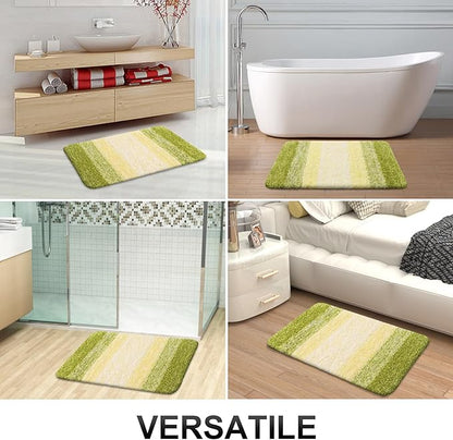OLANLY Bathroom Rugs Mat 24x16, Extra Soft Absorbent Microfiber Bath Rugs, Rubber Backing, Quick Dry, Machine Washable Bath Mats for Bathroom Floor, Tub and Shower, Home Decor Accessories, Olive Green