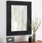 Black Wall Mirror Rectangular Vintage Rustic Wood Framed Large Mirror Deco Farmhouse Living Room Bathroom Bedroom Entrance Mirror 26" x 18"