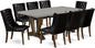 East West Furniture V797FO749-9 9 Piece Dining Room Set Includes a Rectangle Kitchen Table with V-Legs and 8 Black Faux Leather Upholstered Parson Chairs, 40x72 Inch, Multi-Color