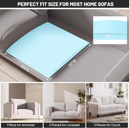 Couch Cushion Support for Sagging Seat - 20" x 20" High-Density Curved Foam Sofa Cushion Support Board,Couch Supporter for Under The Cushions,Blue Set of 1