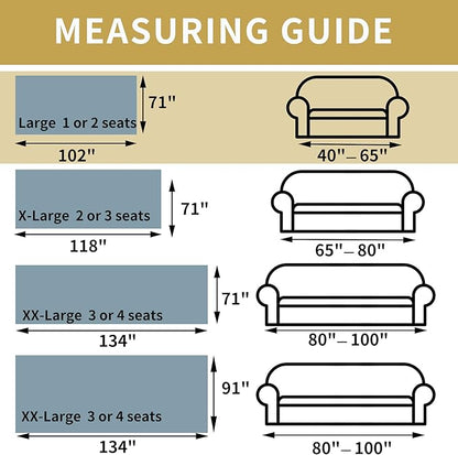 Non Slip Sofa Covers Couch Covers for 2 Cushion Couch Sofa Pet Friendly Washable Couch Covers for Sofa, Soft Thick Sectional Couch Covers L Shape Furniture Protector for Kids, Dogs 71" X102"