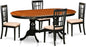 East West Furniture PLNI5-BCH-C 5 Piece Dining Table Set for 4 Includes an Oval Kitchen Table with Butterfly Leaf and 4 Linen Fabric Kitchen Dining Chairs, 42x78 Inch, Black & Cherry
