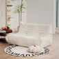 N&V Fireside Loveseat, Mid Century Armless Twin Size Floor Sofa, Soft Premium Corduroy Floor Lounge Chair, Foam Sofa Accent Chair for Living Room Bedroom and Office, Ivory, Full