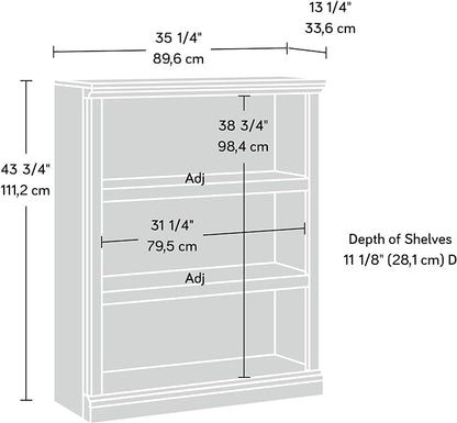Sauder Miscellaneous Storage 3-Shelf Bookcase/ Book Shelf, Lintel Oak finish