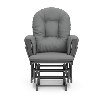 Storkcraft Premium Hoop Glider & Ottoman (Gray/Gray) — GREENGUARD Gold Certified Nursery Glider, Solid Wood Craftsmanship, Smooth-Gliding Nursery Chair and Ottoman, Award-Winning