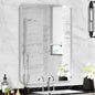 Silver Framed Bathroom Mirror, Brushed Nickel Rounded Corner Rectangle Wall Mirror, Tempered Glass, Shatter Proof, Anti-Rust, Hangs Horizontally or Vertically (22" x 30", Silver)