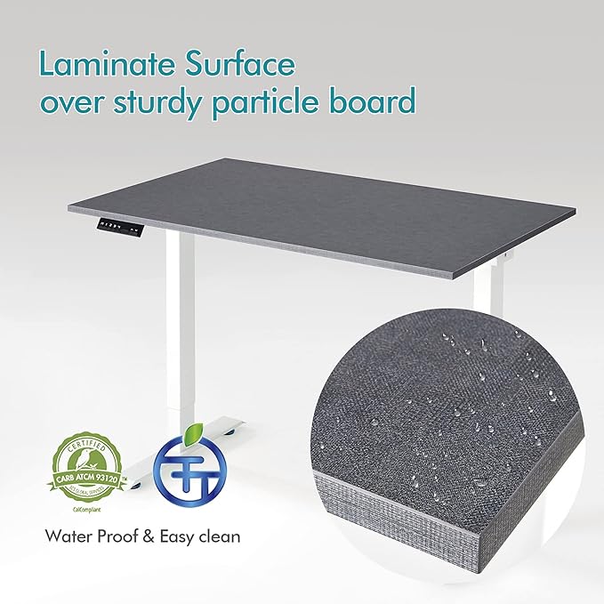 Kaboon Universal Tabletop 40"x18", Solid One-Piece Melamine Table Top, DIY, Home and Office Countertop, Fabric Blue