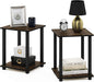 Furinno Simplistic Set of 2 End Table, Columbia Walnut/Black