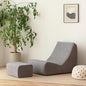 N&V Bean Bag Chair Single Seated Foam Sofa Armless Floor Sofa with High Density Foam Removable and Machine Washable Cover (Grey, Large, No Stripes)
