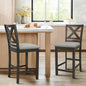 COLAMY Bar Stools Set of 2, Counter Height Bar Stools, Mid Century Modern Barstools with Back, Wood Barstools for Kitchen Dining Room Bar, Dark Grey